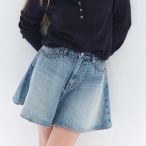 H&M Light Blue Denim Skater Skirt
